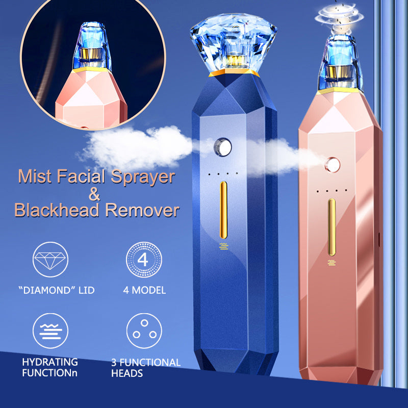 2-IN-1 Blackhead Remover Vacuum Pore Cleaner Acne Remover Mist Facial Sprayer Skin Mouisture Nose Face Deep Cleansing Skin Care rocket fitness